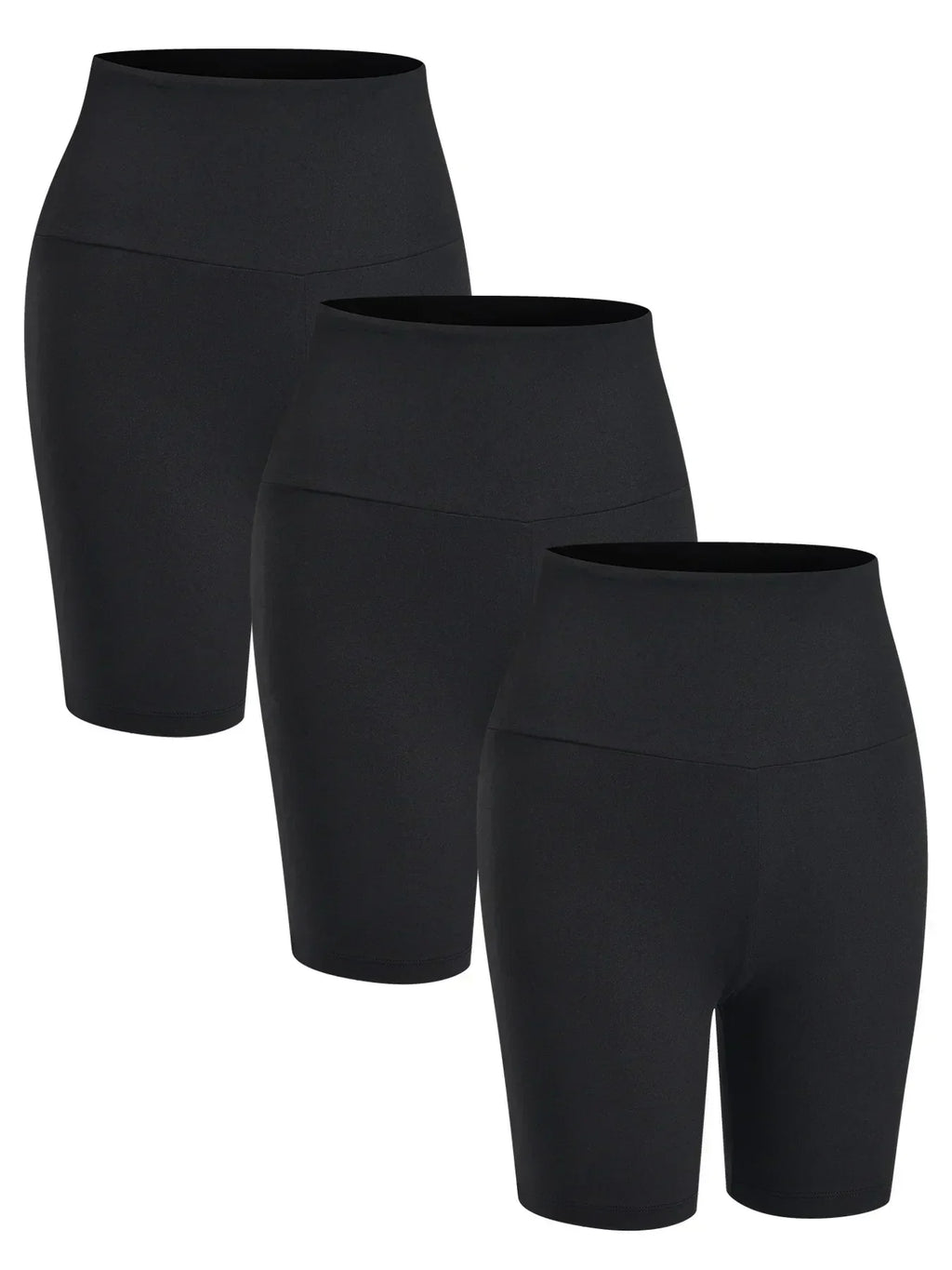 Lot de 3 shorts de motard taille haute super doux pour femmes, contrôle du ventre, non transparents, pour l'entraînement, le yoga, la course, le fitness, le push-up