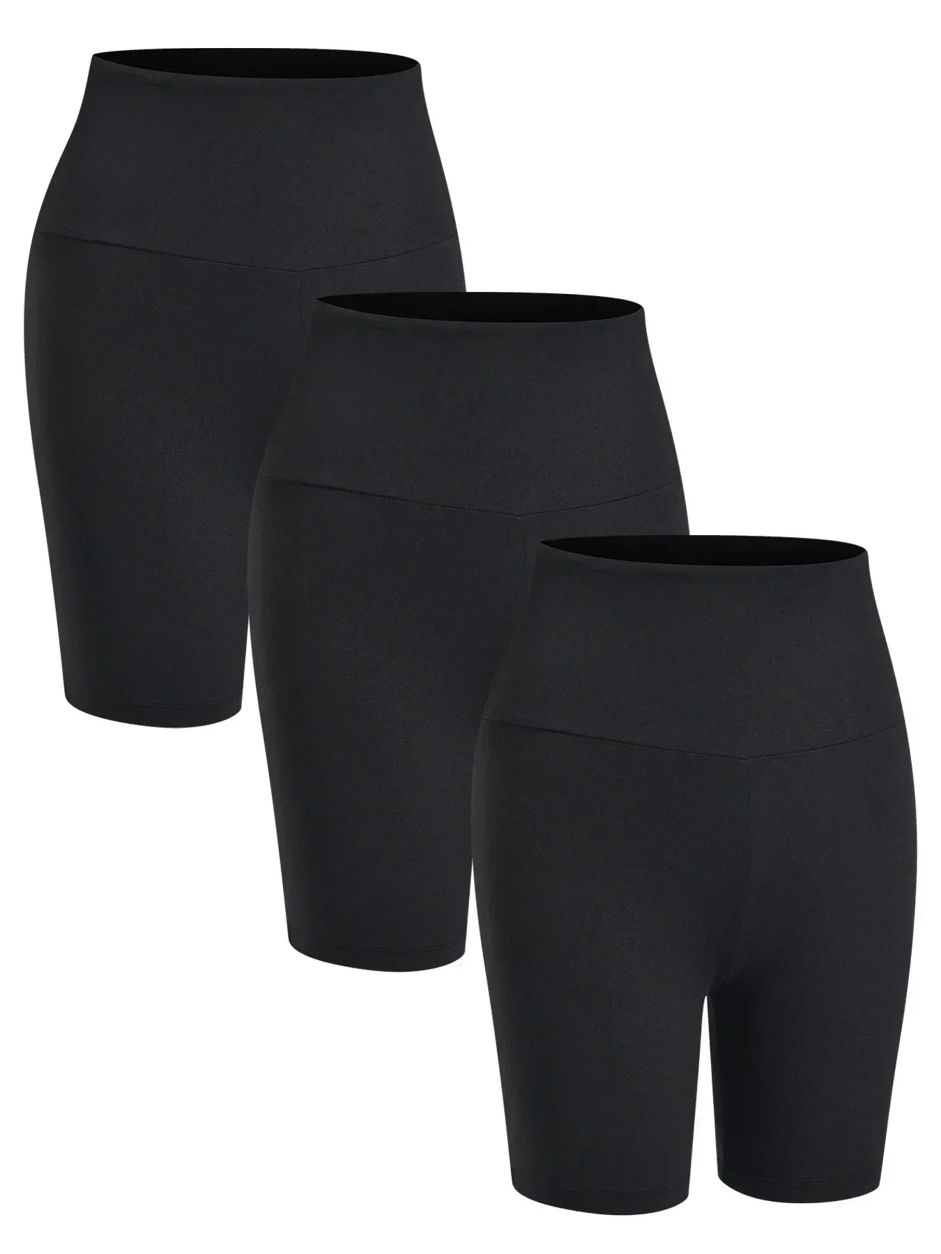 Lot de 3 shorts de motard taille haute super doux pour femmes, contrôle du ventre, non transparents, pour l'entraînement, le yoga, la course, le fitness, le push-up