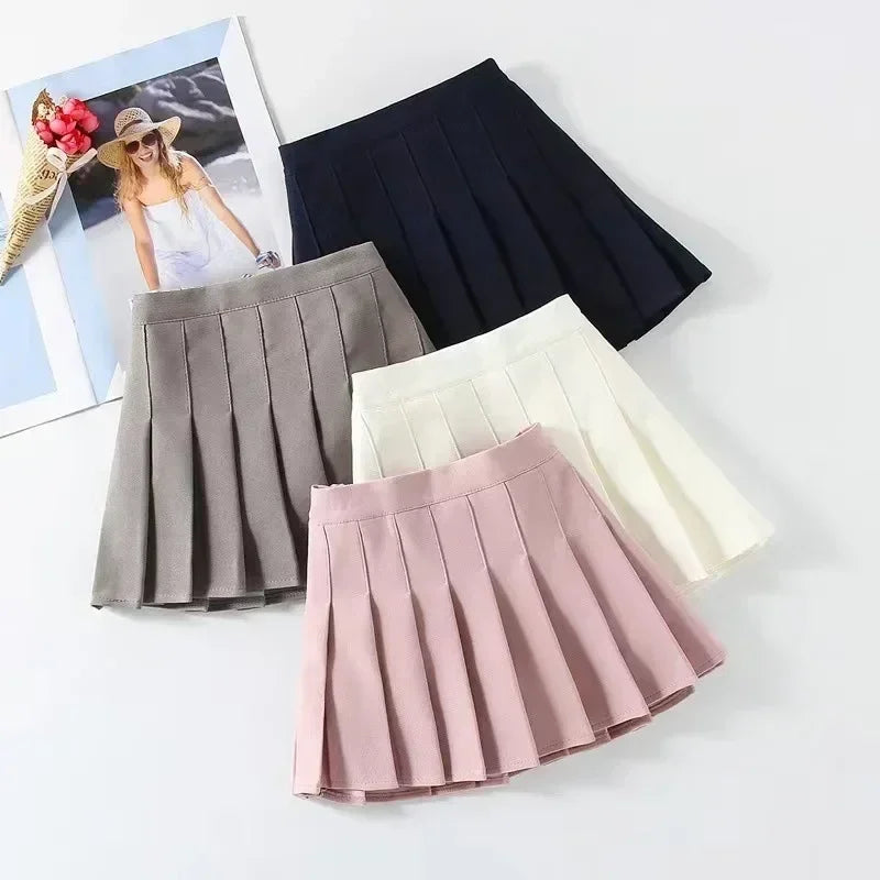 1 jupe plissée printemps-été pour filles, jupe trapèze élastique pour étudiantes, jupes JK style collège pour enfants, jupes courtes mode pour enfants