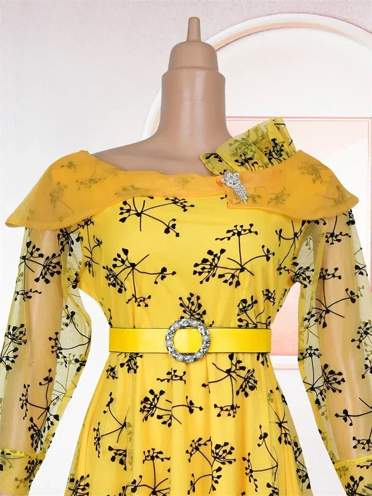 Robe de soirée Dashiki Imprimée Midi Robe Dubai Africaine 2025 Vêtements de Mode Élégants Robes Boubou pour Femmes de Fête de Mariage
