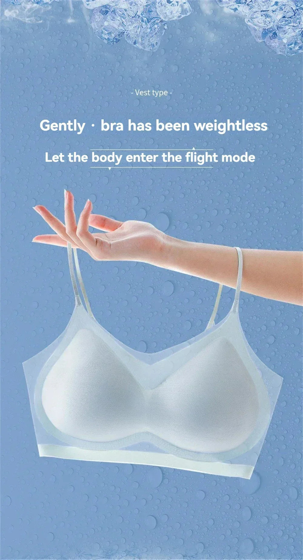 Lot de 3 soutiens-gorge en soie glacée ultra-minces et respirants pour femmes, sous-vêtements bustier sans couture, dos nu, gilet enveloppant, soutiens-gorge sans fil de couleur unie