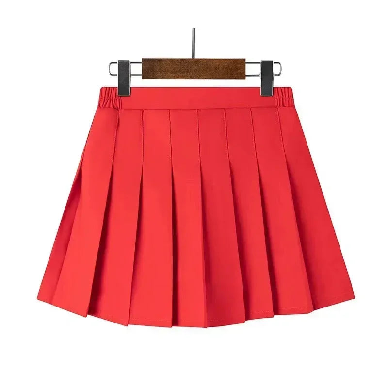 1 jupe plissée printemps-été pour filles, jupe trapèze élastique pour étudiantes, jupes JK style collège pour enfants, jupes courtes mode pour enfants