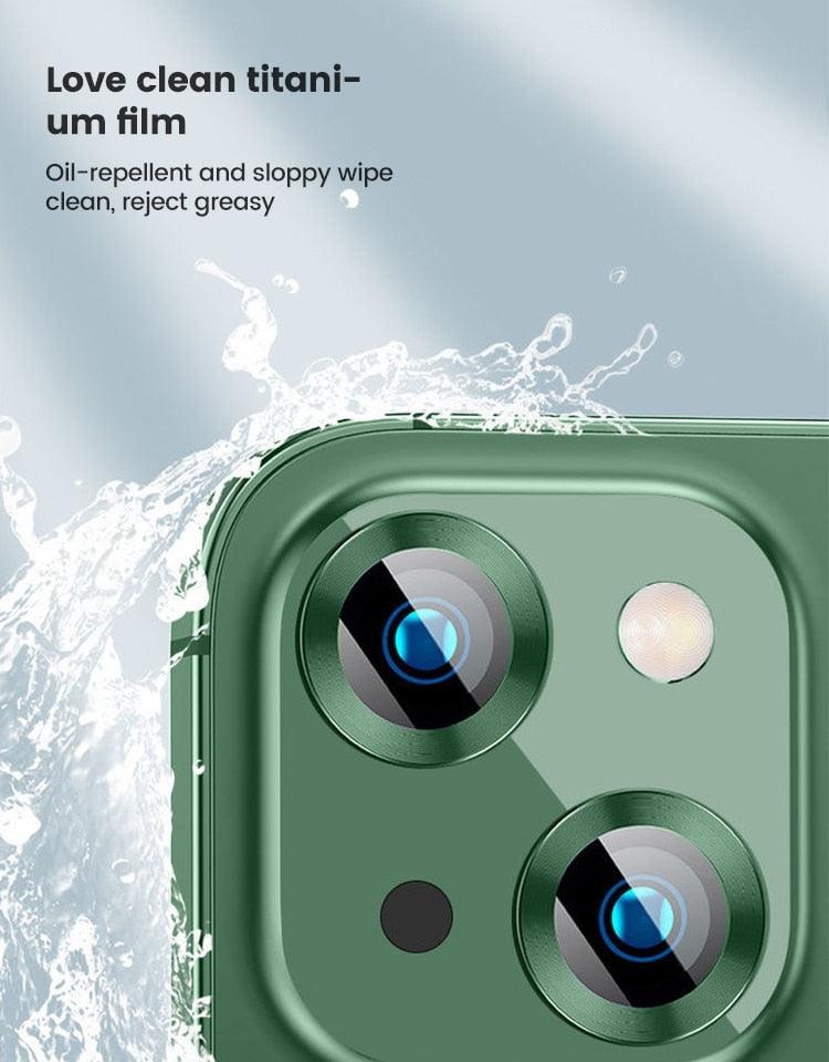 Protecteur d'objectif de caméra HD Dureté 9H Protecteur d'appareil photo anti-rayures pour iPhone 13 14 12 Pro Max Protecteur d'appareil photo en alliage de titane pour iPhone 12 13 Mini Protecteur d'appareil photo Protection d'objectif en verre