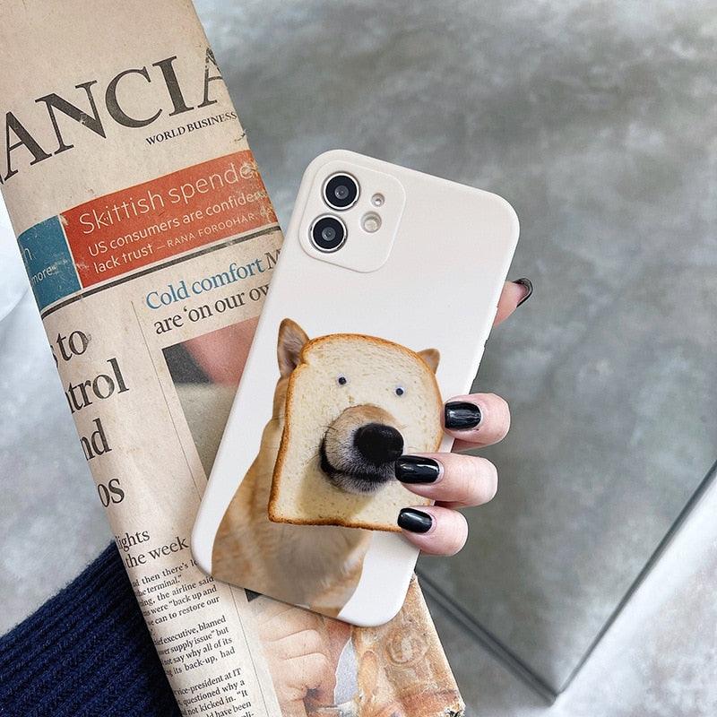 Coque de téléphone mignonne et amusante pour chiot pour iPhone 13 14 11 12 Pro Max XS XR 7 8 Plus Coque de téléphone créative antichoc en silicone souple Coque de téléphone mignonne en silicone flexible avec motif de chien