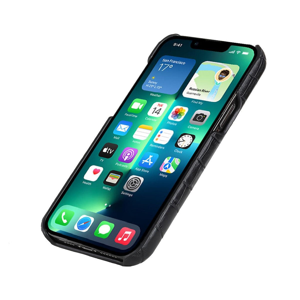 Étui en Cuir Unique pour iPhone 13 14 11 12 Pro Max XR X XS, Housse Rigide Antichoc Solide, Étui en Cuir Vert Classique et Tendance pour iPhone, Coque de Protection