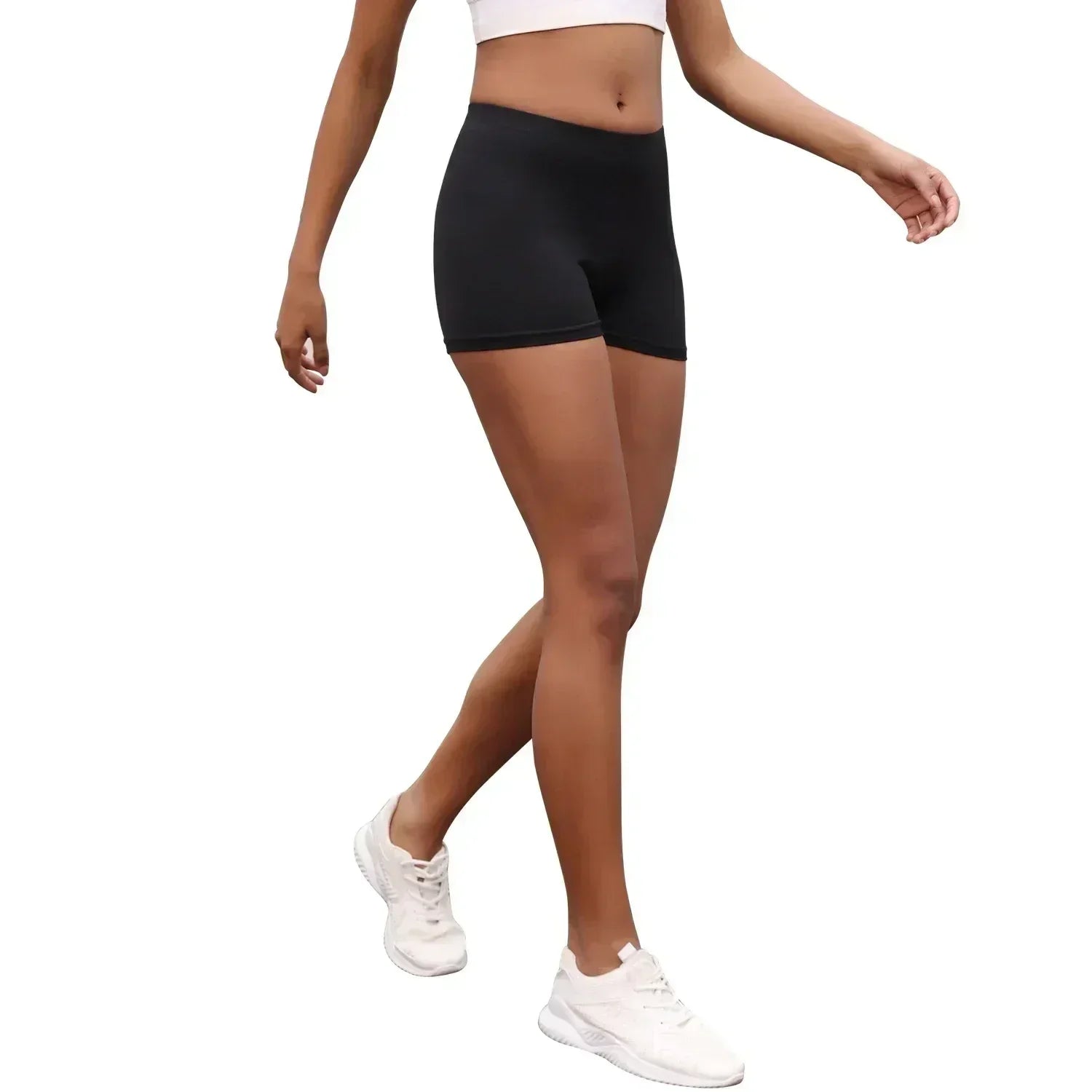 Lot de 3 shorts de motard taille haute super doux pour femmes, contrôle du ventre, non transparents, pour l'entraînement, le yoga, la course, le fitness, le push-up