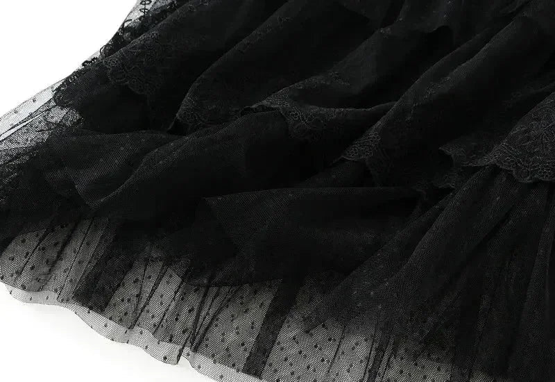 Jupe mi-longue taille haute amincissante pour femme, en gaze haut de gamme, longue, pour l'été, jupe plissée 2025