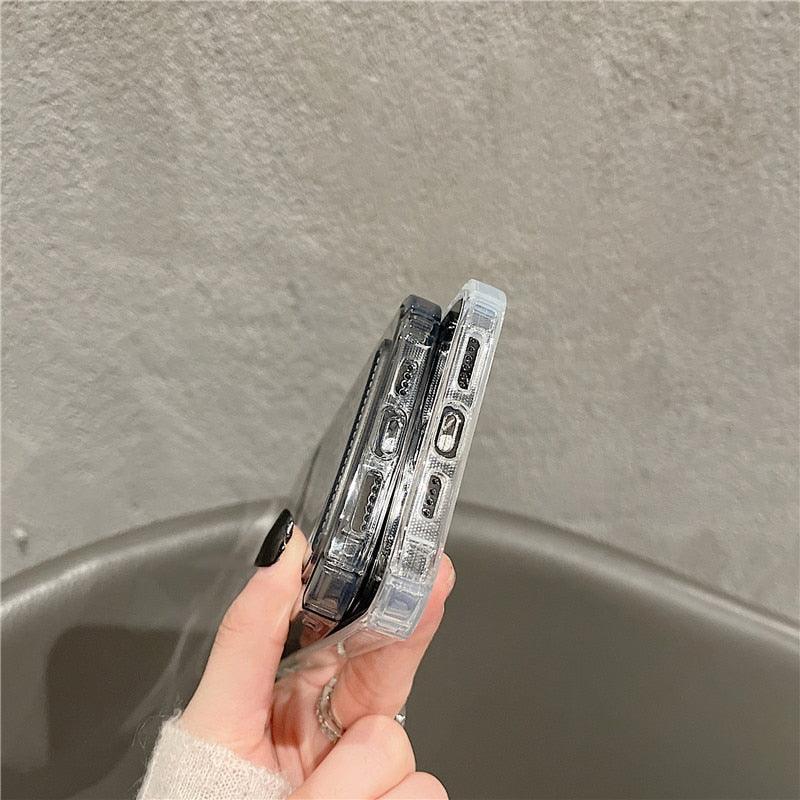 Étui transparent porte-cartes pour iPhone 13 11 12 14 Pro Max Mini Coque souple antichoc transparente avec porte-cartes Étui de téléphone transparent avec porte-cartes Coque fine de protection souple antichoc avec porte-cartes