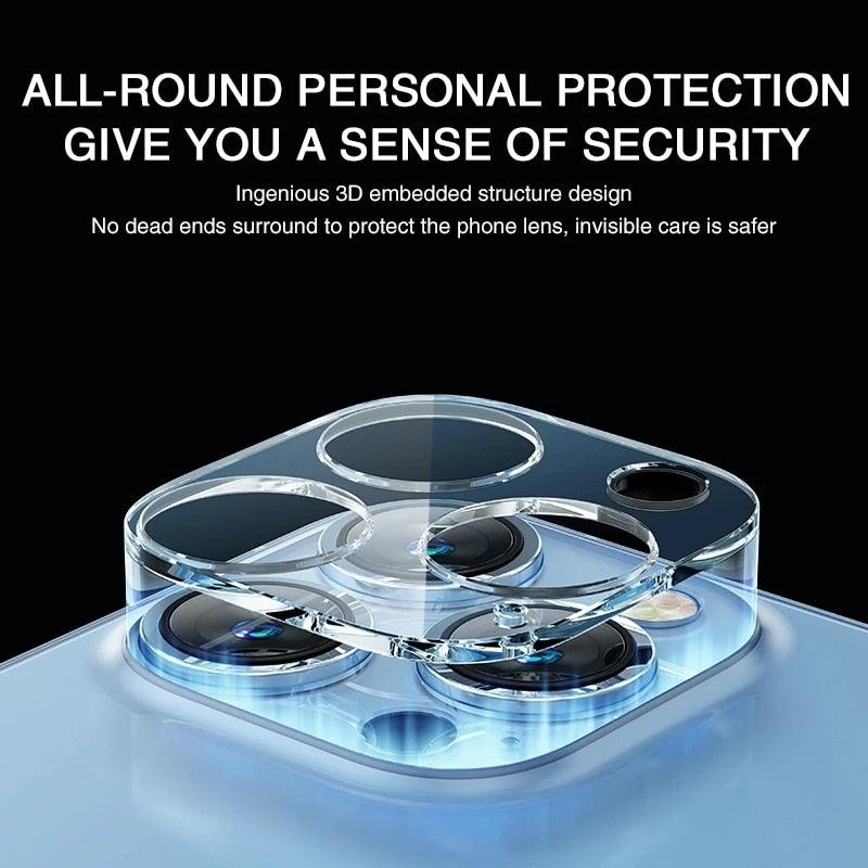 Protecteurs de Verre Full Cover HD pour Caméra Arrière pour iPhone 13 12 Pro Max 13Mini Film de Verre Protecteur d'Objectif pour iPhone 11 14 PRO MAX XS Protecteur d'Écran d'Objectif de Caméra en Verre Trempé Ultra Mince