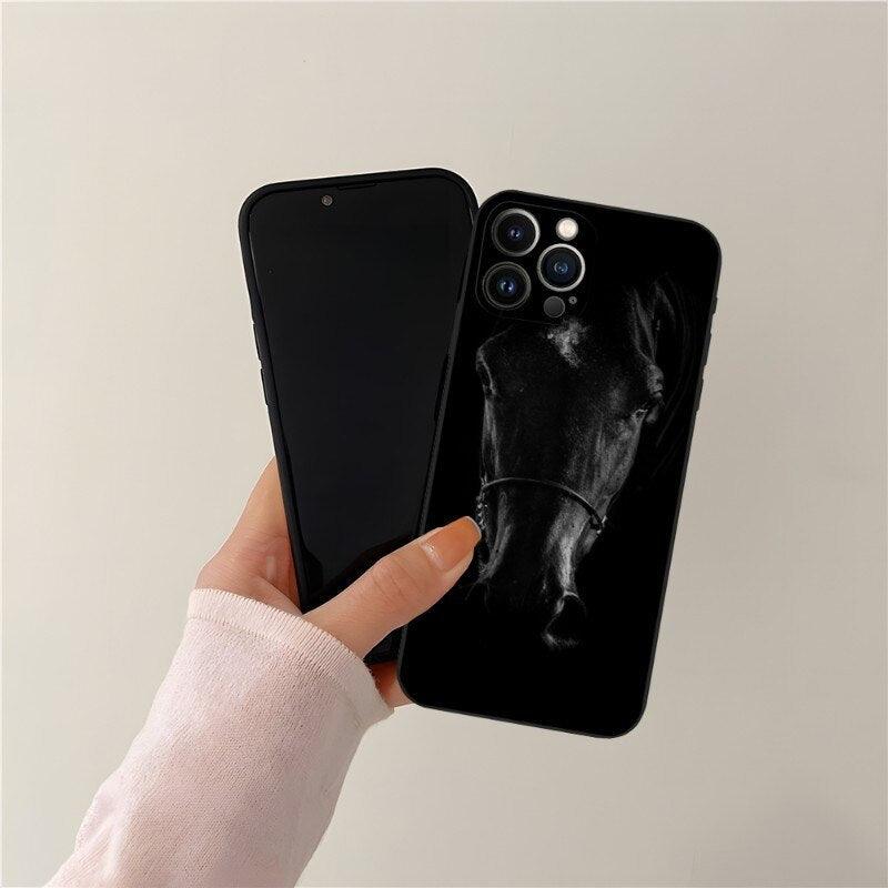 Coque Cool Cheval Animal pour Filles Garçons Femmes Hommes, Étui Unique Tendance Bumper Coque de Téléphone pour Iphone 13promax 11 14 12 Pro Max Mini Xr X Xs 7 8 6 6s Plus