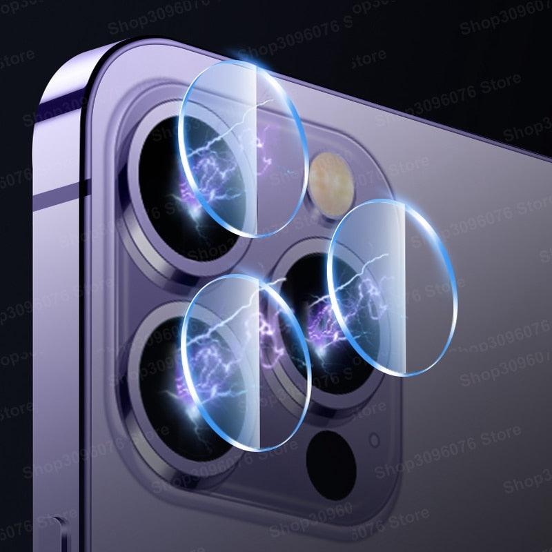 5 verres de protection d'objectif pour iPhone 14 Pro Max, protecteur d'écran d'objectif d'appareil photo pour iPhone 14 Plus 13 12 11 Pro Max, verre 14pro max, film en verre trempé avec anneau métallique séparé pour appareil photo