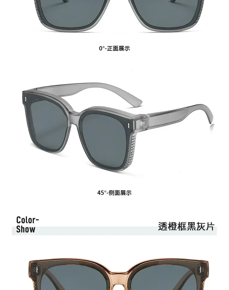 Lunettes de soleil polarisées Fashion Square à clipser pour lunettes de vue, portables, pour hommes et femmes, vintage, pour la pêche et la conduite