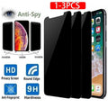 Lot de 3 Films de Protection Anti-Espion en Verre Trempé pour IPhone 11 12 13 14 Pro Max 12 Mini X XS XR 6 6S 7 8 Plus Protection d'Écran Confidentiel Anti-Espion HD en Verre Trempé Incassable Antichoc