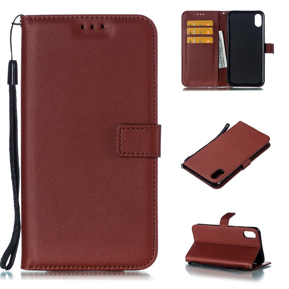 Étui Portefeuille en Cuir Couleur Unie pour iPhone 14 XS MAX 11 Pro 12 mini 13 Housse à Rabat Fente pour Cartes Étui de Téléphone Portable Portefeuille Étui de Téléphone Portable Housse à Rabat en Cuir Portefeuille Étui Protecteur Coloré