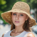 Version coréenne nouveau chapeau de paille chapeau de soleil d'été protection solaire vague chapeau de soleil plage chapeau frais chapeau pour femmes