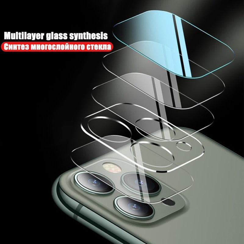 3 protections d'objectif d'appareil photo en 1 pour iPhone 13 11 12 14 Pro Max, couverture complète HD, protection d'appareil photo pour iPhone 14 Plus 13 12 Mini, lot de verres de protection d'appareil photo pour iPhone