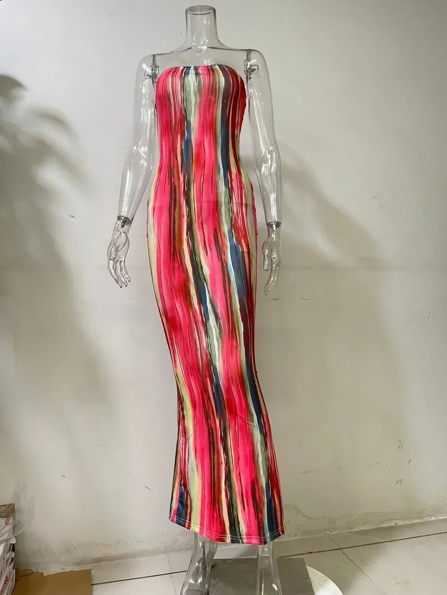 Robes de printemps et d'été pour femmes, imprimées, sans bretelles, bandage, moulantes, sexy, longue robe, nouvelle mode 2023, fête MsChuh