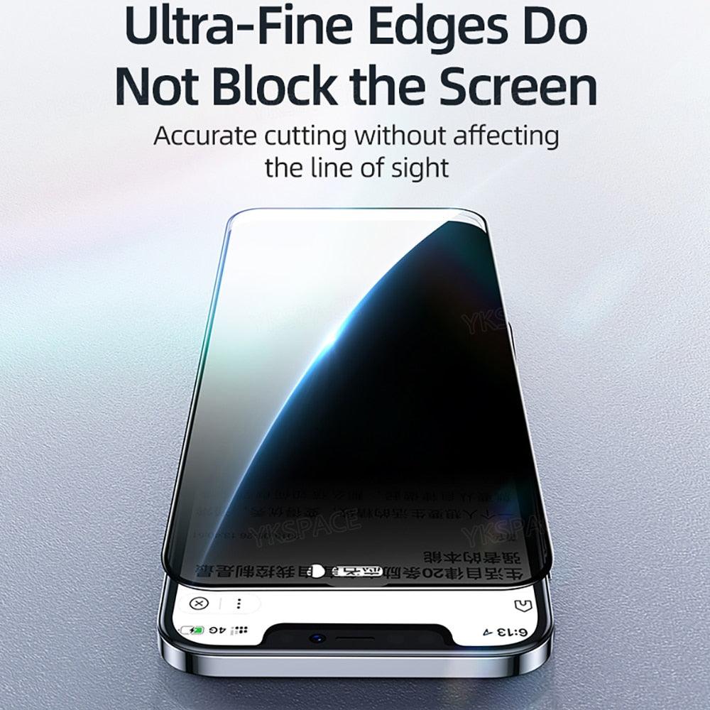 3 Pièces Meilleur Verre Trempé Confidentialité 9H pour iPhone 11 12 13 14 Pro Mini XS MAX X XR 6S 7 8 Plus SE Film de Protection Écran Anti-Espion Anti-Peeping en Verre Trempé pour iPhone