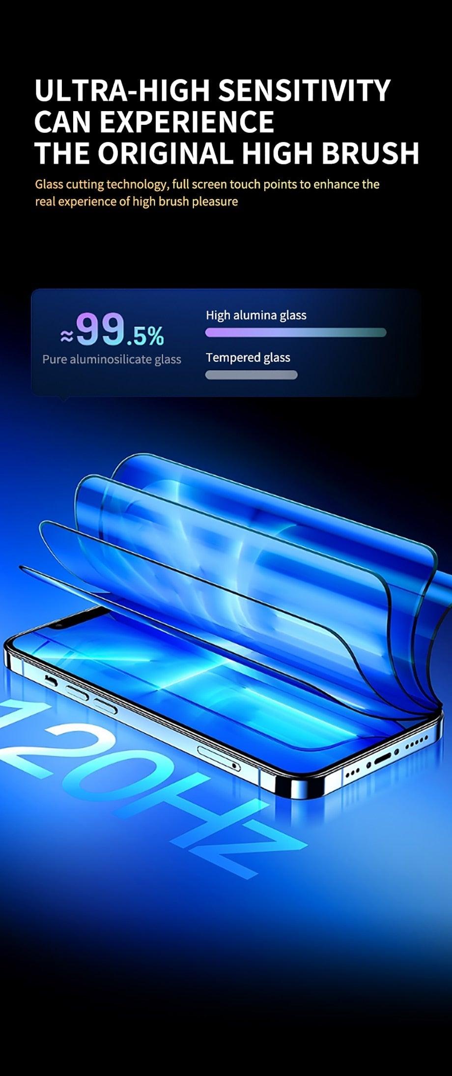 Film de protection d'écran en verre trempé 8K HD anti-espion, installation rapide, couverture complète, pour iPhone 14 13 12 11 PRO MAX MINI X XS, dureté 9H, anti-rayures, anti-chocs, sans bulles pour iPhone