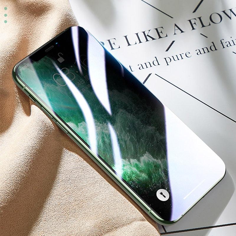 Film de protection d'écran en verre trempé anti-espion pleine couverture pour iPhone 12 13 Pro X XR XS Max, film souple anti-espion pleine couverture anti-regard indiscret anti-rayures pour iPhone 11 7 8 6 6S Plus