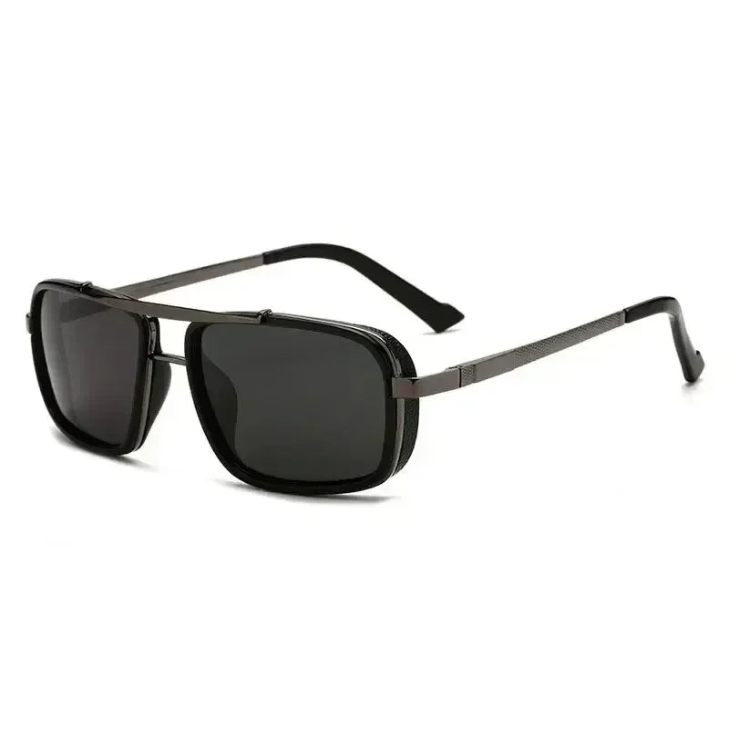 Nouvelles lunettes de soleil Punk Nouvelles lunettes de soleil aviateur carrées UV400 à double faisceau pour hommes