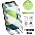 4 Films Protecteur d'écran pour iPhone 14 13 12 11 Pro Max Mini Verre Trempé pour iPhone 7 8 6 6S Plus X XR Xs Max SE 2020 Verre Monobloc Avant Anti-rayures en Verre Trempé