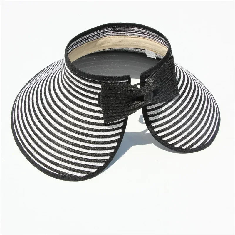 Chapeau d'été pour femme, grand bord, pliable, respirant, haut vide, protection solaire, accessoires de plage, visière pare-soleil décontractée d'extérieur, nouveau