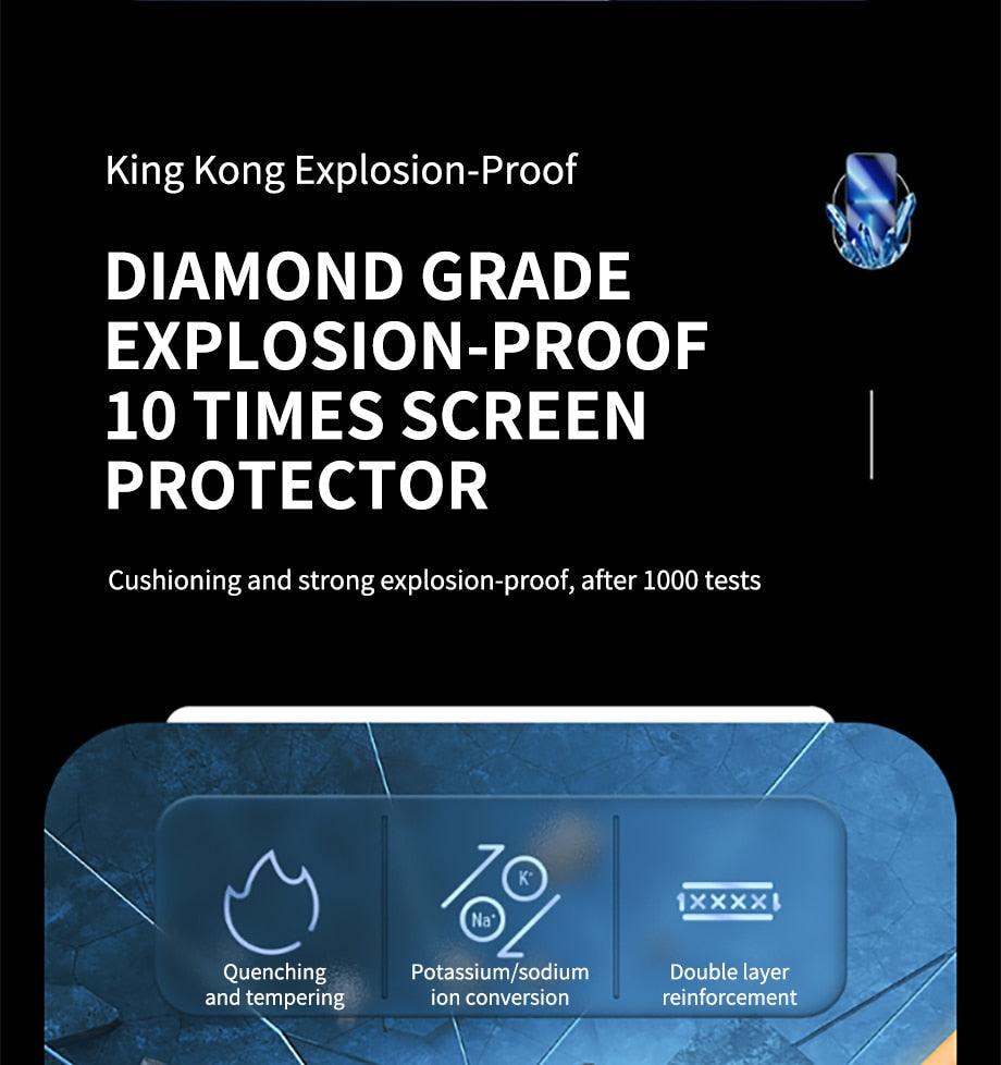 Protection d'écran en verre trempé 30D Diamond nouvelle génération pleine couverture pour iPhone 14 13 12 11 Pro Max Mini XR X XR XS – Protection d'écran en verre trempé anti-poussière pour iPhone