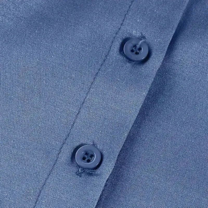 Robe Chemise en Jean Ample à Simple Boutonnage, Robe Décontractée à Manches Courtes avec Poches et Revers, Épissures et Grande Balançoire, Couleur Unie pour Femme, Nouvelle Collection 2024