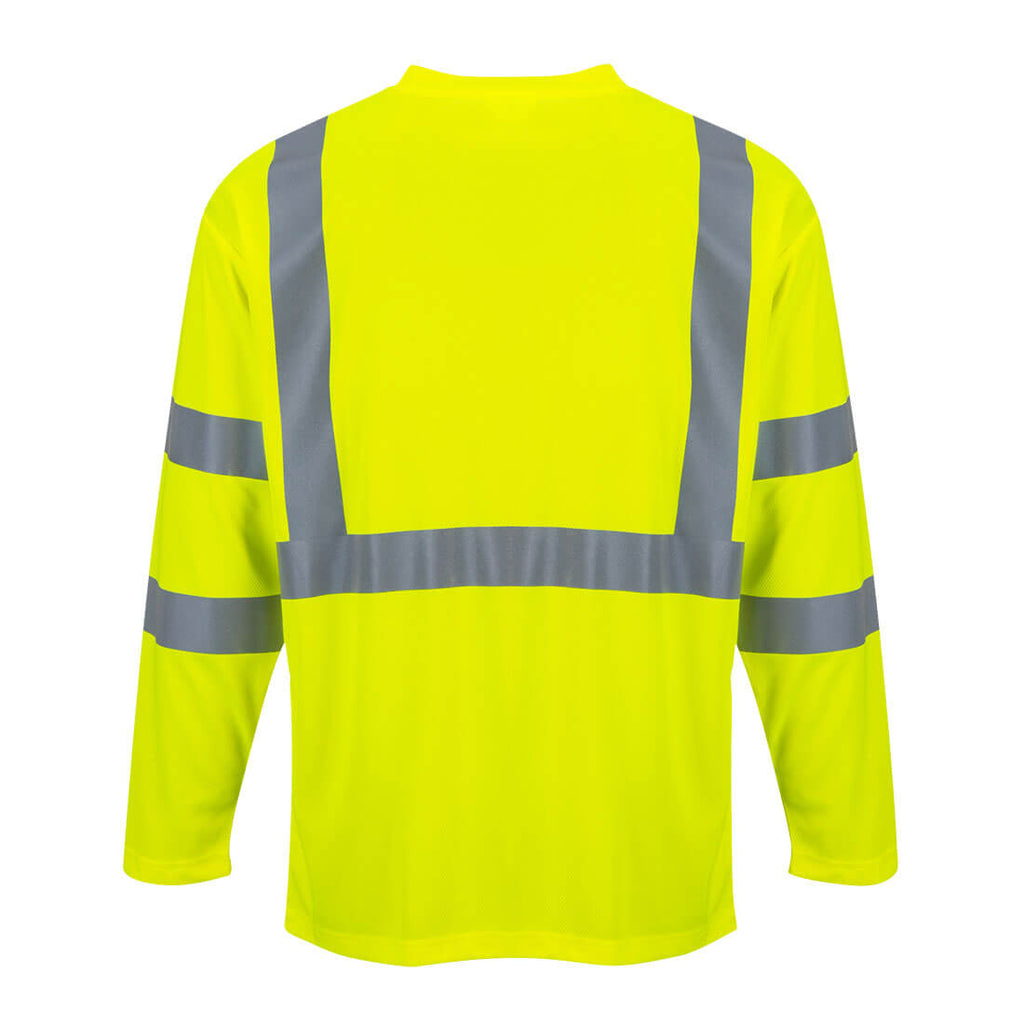 T-shirt haute visibilité réfléchissant à manches longues avec poche