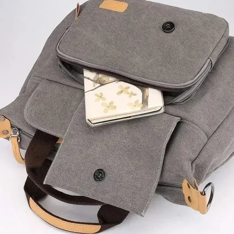 Sac fourre-tout décontracté Sac à main bandoulière en toile grande capacité pour femme