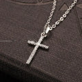 Collier pendentifs croix zircon luxe mode or clair couleur argent pour hommes femmes bijoux chaîne accessoire