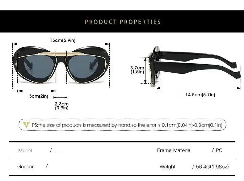 Nouvelles lunettes de soleil tendance Y2K à grande monture, verres œil de chat, style rétro, personnalité, anti-UV