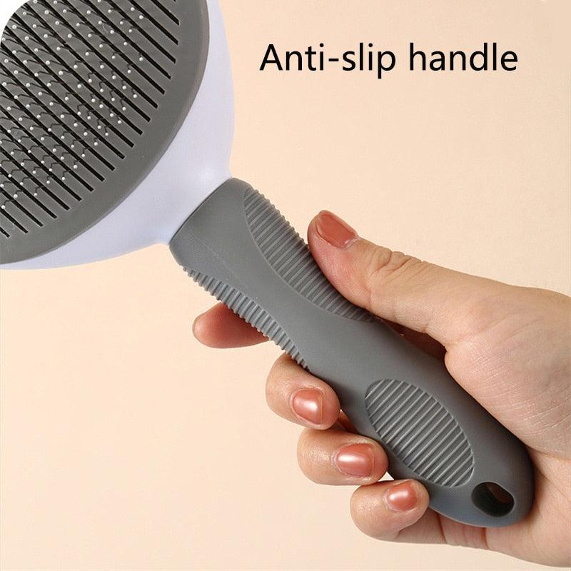 Brosse à épiler pour animaux de compagnie, peigne pour chat, outils de toilettage, accessoires pour chiens, fournitures pour chats, peigne de massage en acier inoxydable, brosse pour chiens et chats pour poils longs et courts avec brosse autonettoyante