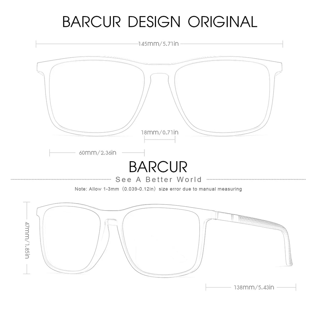 Lunettes de soleil polarisées carrées BARCUR pour hommes et femmes - Mode intemporelle UV400, monture à pois, style décontracté, lunettes durables en polycarbonate pour l'été, la conduite en extérieur, les voyages et les cadeaux