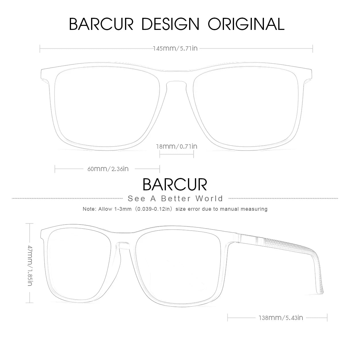 Lunettes de soleil polarisées carrées BARCUR pour hommes et femmes - Mode intemporelle UV400, monture à pois, style décontracté, lunettes durables en polycarbonate pour l'été, la conduite en extérieur, les voyages et les cadeaux
