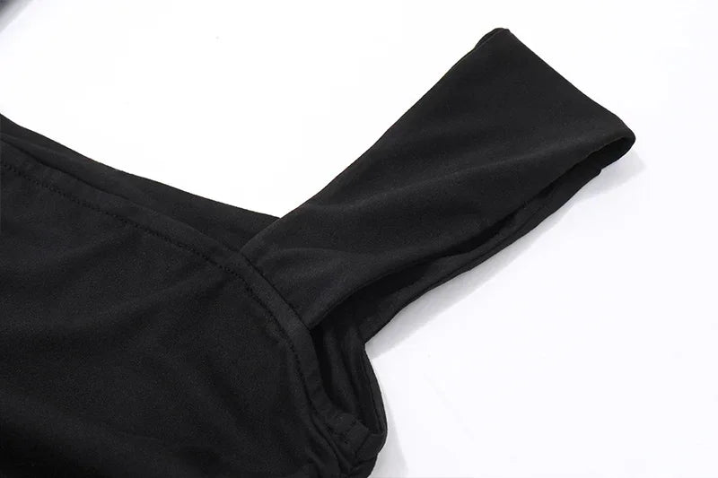 Robe longue moulante froncée | Robe nuisette à col carré -femstylo