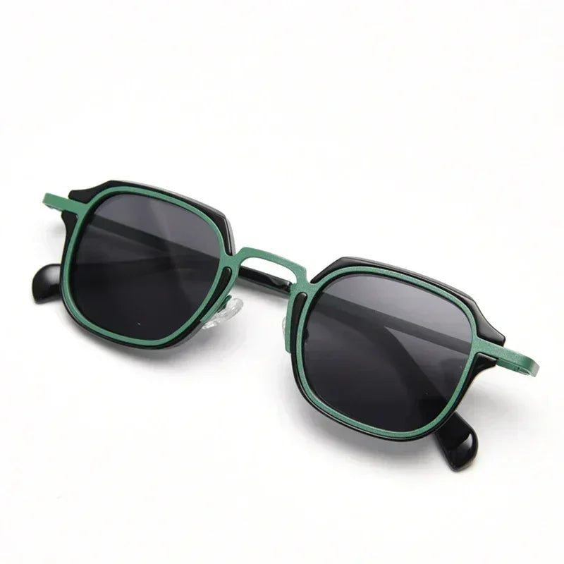 Caterside Lunettes de soleil polarisées rétro Punk pour hommes, monture métallique, verres carrés, mode, pour femmes, voyage en extérieur, conduite, protection UV400