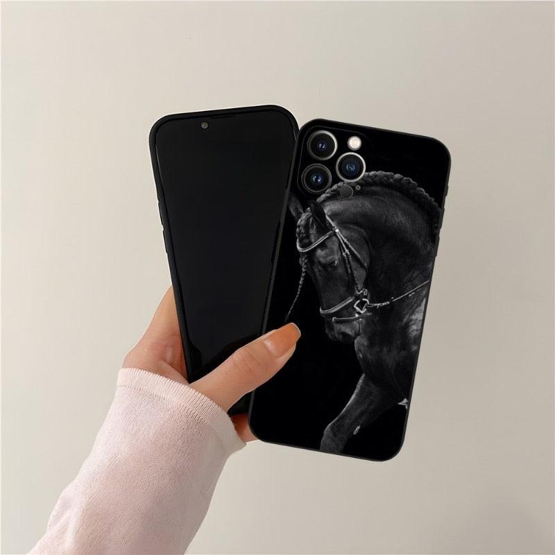 Coque Cool Cheval Animal pour Filles Garçons Femmes Hommes, Étui Unique Tendance Bumper Coque de Téléphone pour Iphone 13promax 11 14 12 Pro Max Mini Xr X Xs 7 8 6 6s Plus