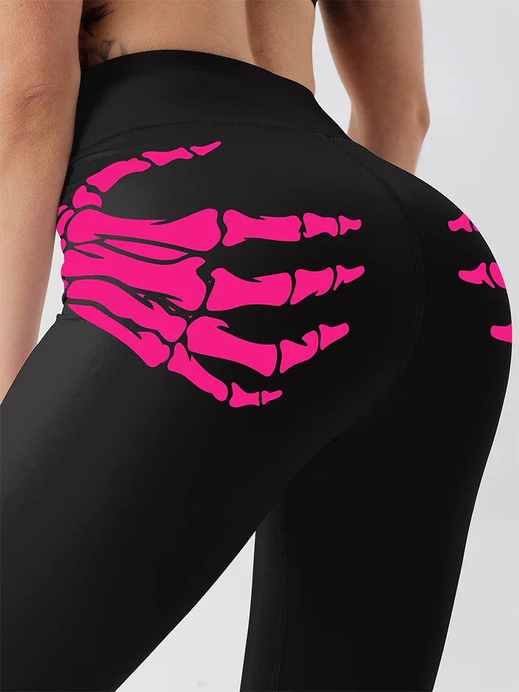 🖤 Leggings de yoga taille haute « Claw Skull » pour femme