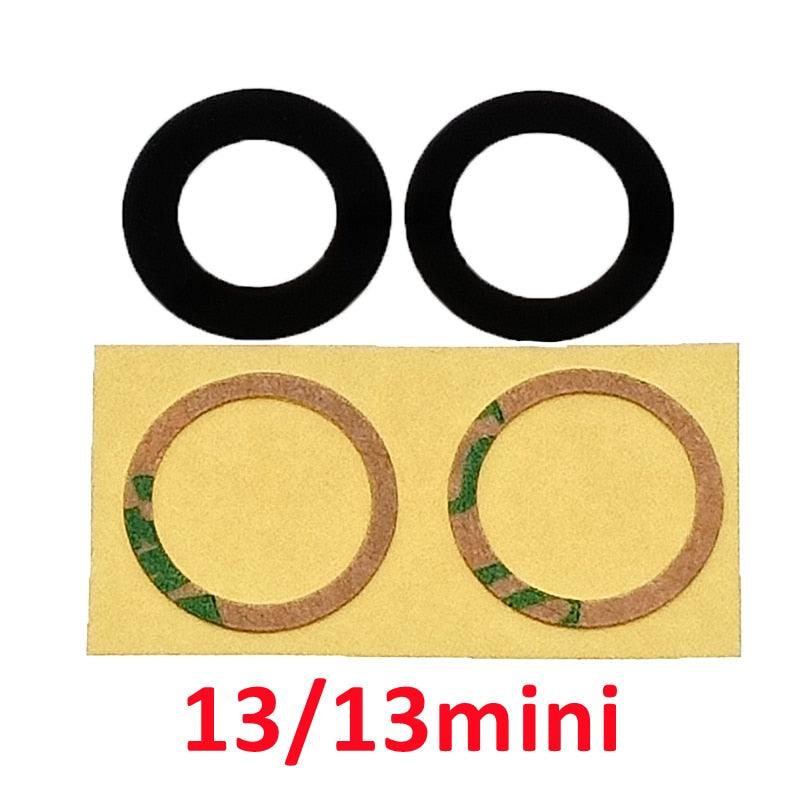 10 ensembles de lentilles en verre pour caméra arrière avec colle pour iPhone 11 12 13 Pro Max 13 Mini 14 14P, pièce de rechange pour réparation de lentille de caméra pour iPhone