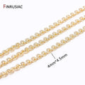 Chaînes texturées rondes plaquées or véritable 14K de 4mm*4,5mm pour la fabrication de colliers, accessoires de bijoux DIY, chaînes artisanales