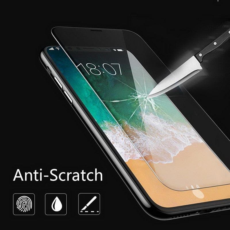 4 films en verre trempé pour iPhone 11 12 13 Pro XR X XS Max, protecteur d'écran pour iPhone 14 Pro Max Mini 7 8 6 6S Plus 5S SE, protection d'écran intégrale en verre trempé