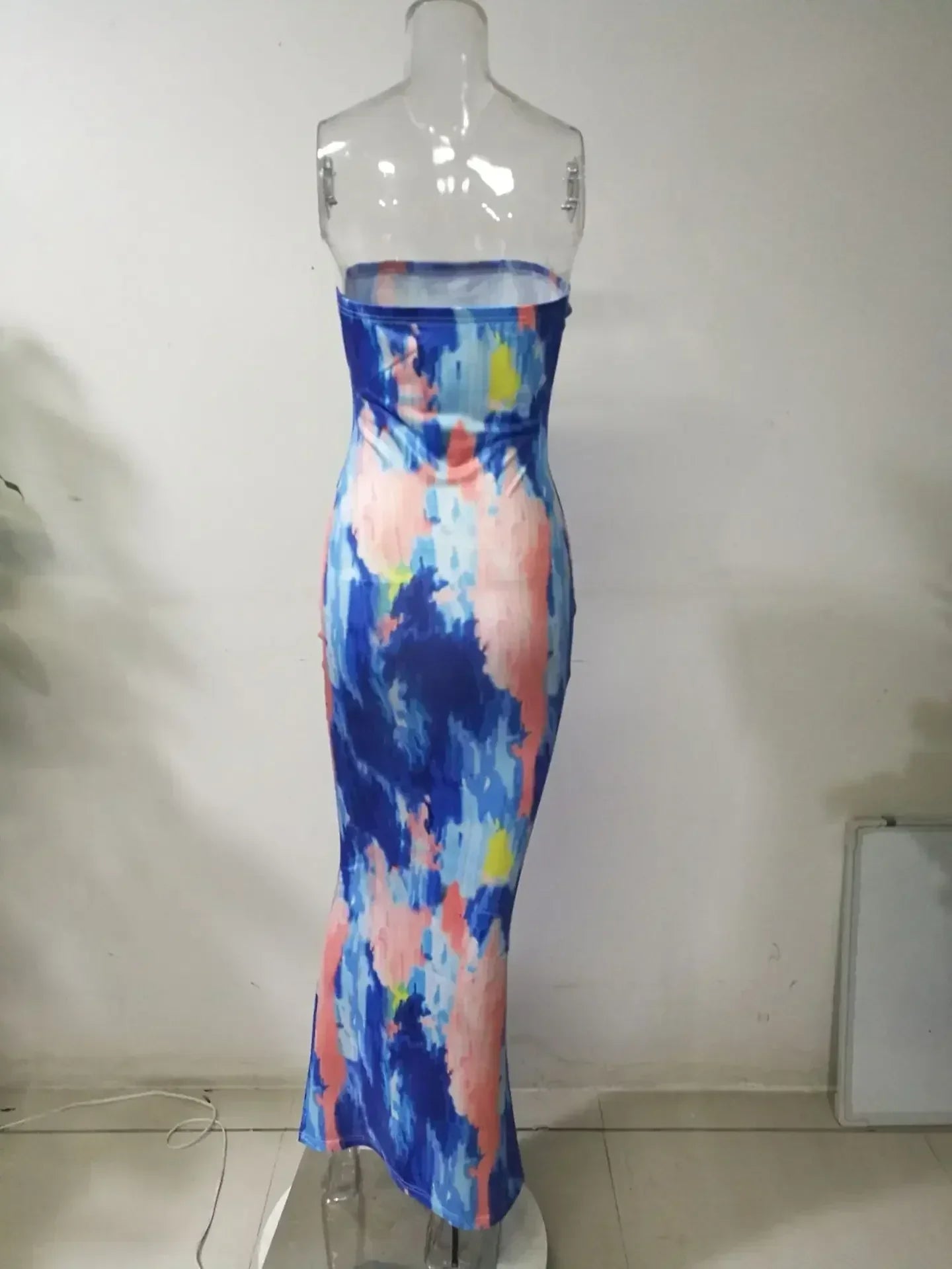Robes de printemps et d'été pour femmes, imprimées, sans bretelles, bandage, moulantes, sexy, longue robe, nouvelle mode 2023, fête MsChuh