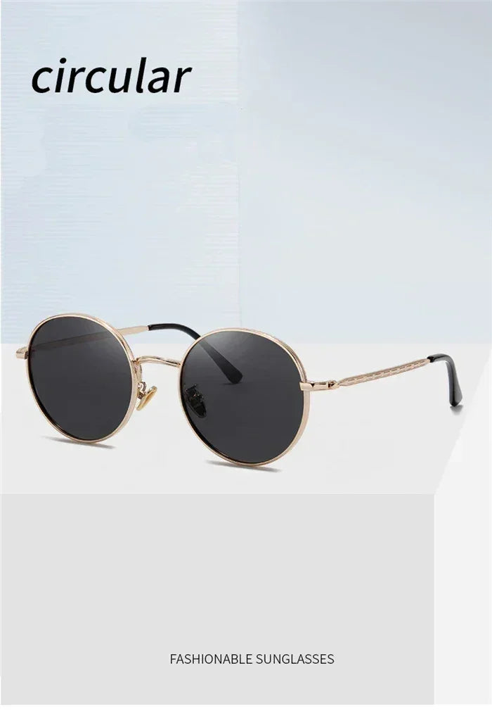 Lunettes de soleil rondes polarisées Steampunk avec prescription pour femmes et hommes UV400 Anti-reflet Myopie Puissance 0 -0.5 -0.75 à -6.0
