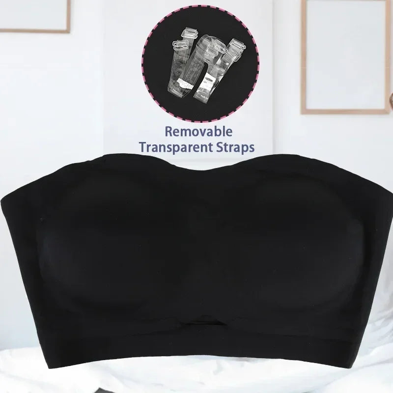 Soutien-gorge Push-Up pour femme, Sexy grande taille, Doux Respirant, Sans Armature, Sous-vêtements Anti-dérapant, Sans Coutures, Bretelles et Bonnets Amovibles, Lingerie