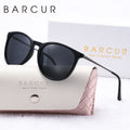 BARCUR Lunettes de soleil femme imprimé léopard bicolore œil de chat – Verres polarisés tendance UV400 dégradés en TAC pour voyages d'été et activités de plein air