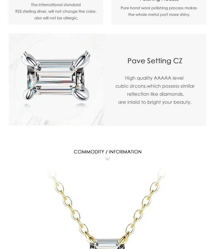 Modian Véritable Argent Sterling 925 Mode Charme AAA Zircone Pendentif Collier Pour Femmes Colliers Féminins en Argent Bijoux Fins