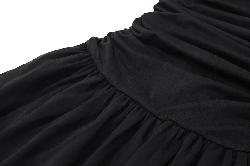 Robe longue moulante froncée | Robe nuisette à col carré -femstylo