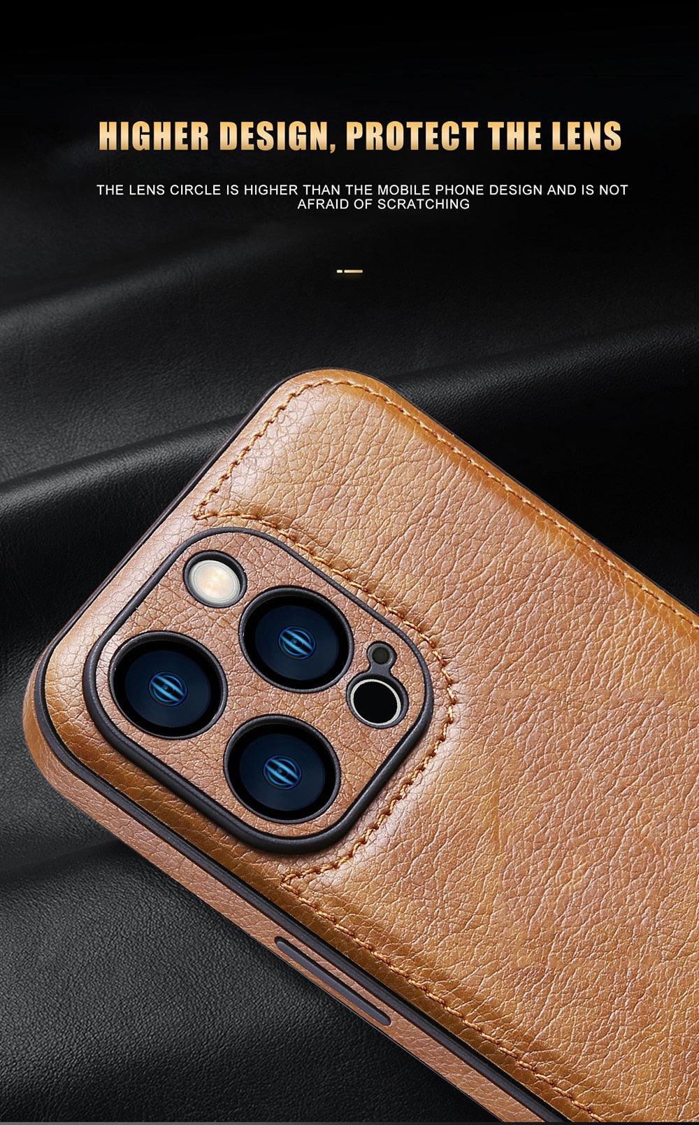 Étui de Téléphone en Cuir PU de Luxe Pour iPhone 14 13 Pro Max 12Pro 11Pro Max 13 12 Pro XS MAX XR X SE 7 8 plus Coque Arrière Tendance Étui Arrière en Cuir pour iPhone 14 Pro Housse Antichoc pour iPhone